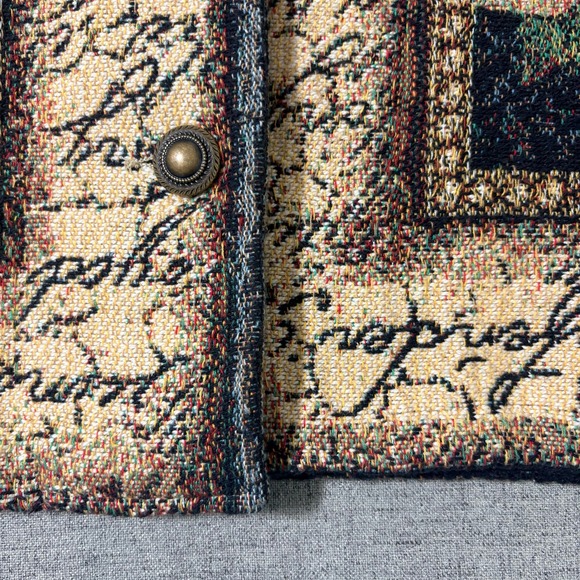 Vintage Painted Pony Tapestry Floral Script Blazer Jacket Women Size 3 XL* USA - Picture 9 of 9